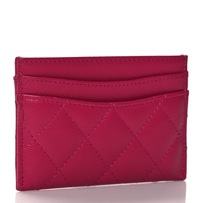 Chanel Caviar Quilted Card Holder Fuchsia 3 of 9