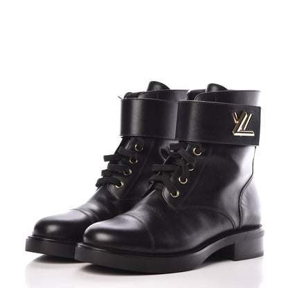 Louis Vuitton Calfskin Wonderland Ranger Boots 38 Black 2 of 9