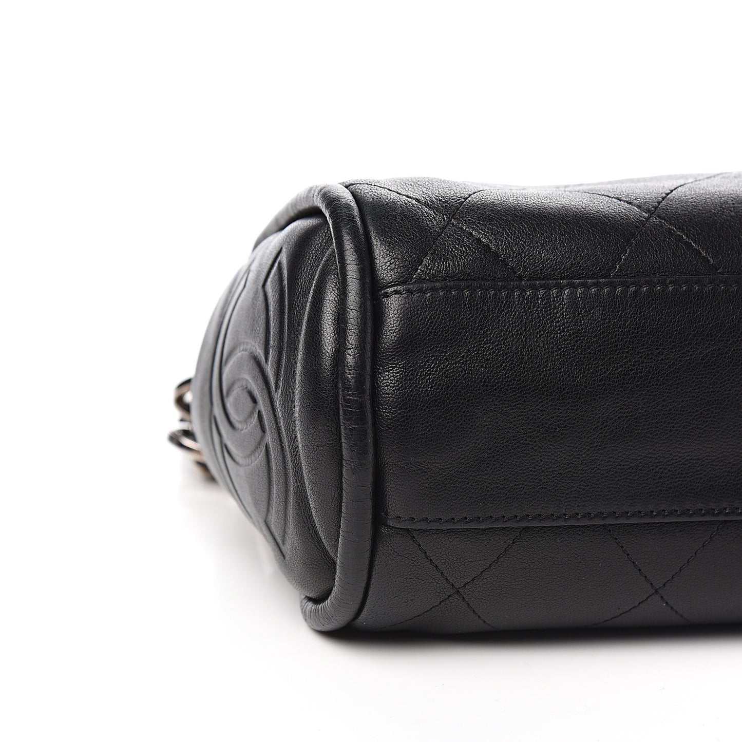 Lambskin Stitched Medium Ultimate Soft Tote Black