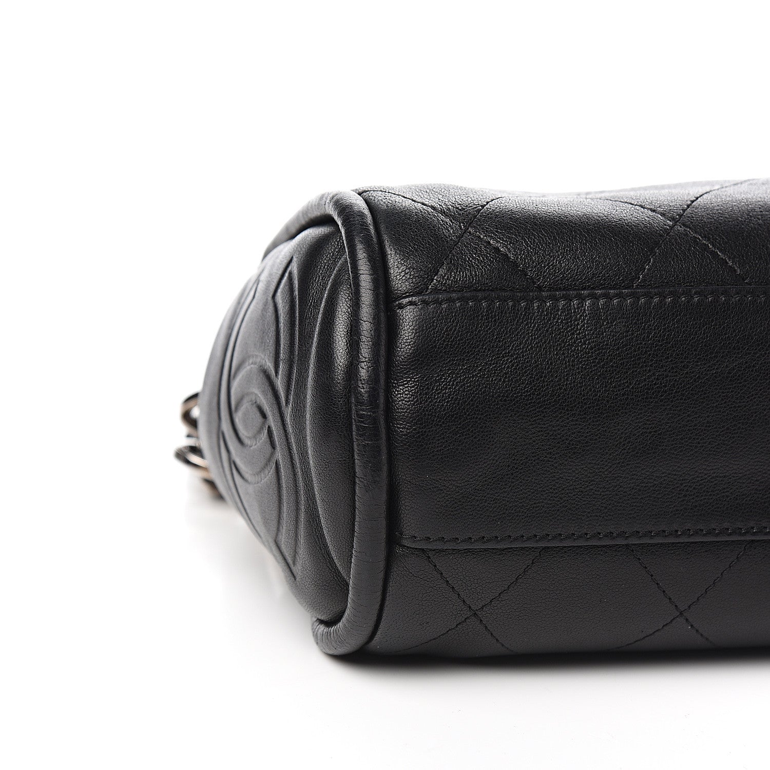 Chanel Lambskin Stitched Medium Ultimate Soft Tote Black 7 of 9