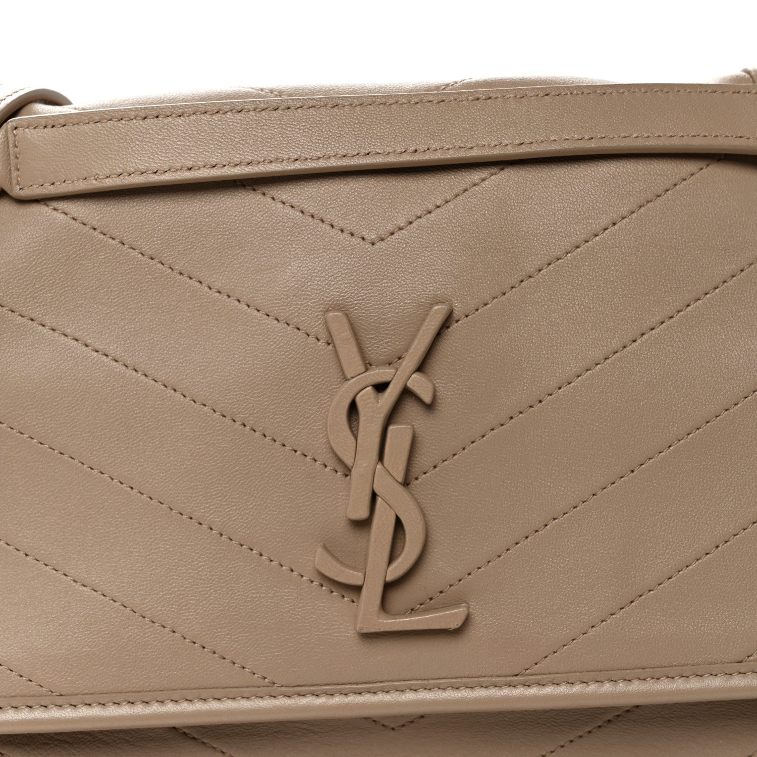 Saint Laurent Lambskin Matelasse Monogram Medium Niki Chain Satchel Dark Beige 8 of 10