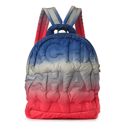 Chanel Nylon Embossed Small Doudoune Backpack Pink Blue White 1 of 11