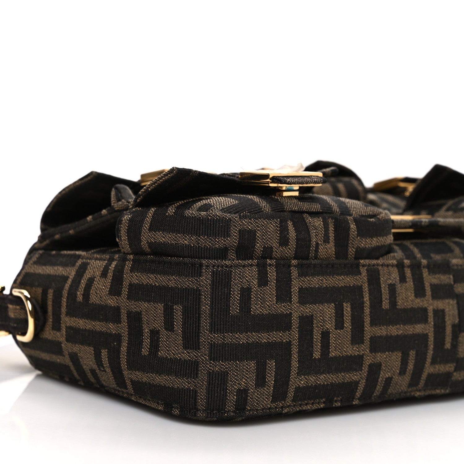 Fendi Fabric Jacquard FF 1974 Multipocket Baguette Tobacco Moro 9 of 11