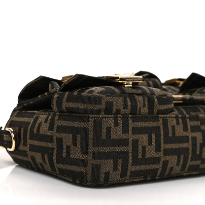 Fendi Fabric Jacquard FF 1974 Multipocket Baguette Tobacco Moro 9 of 11