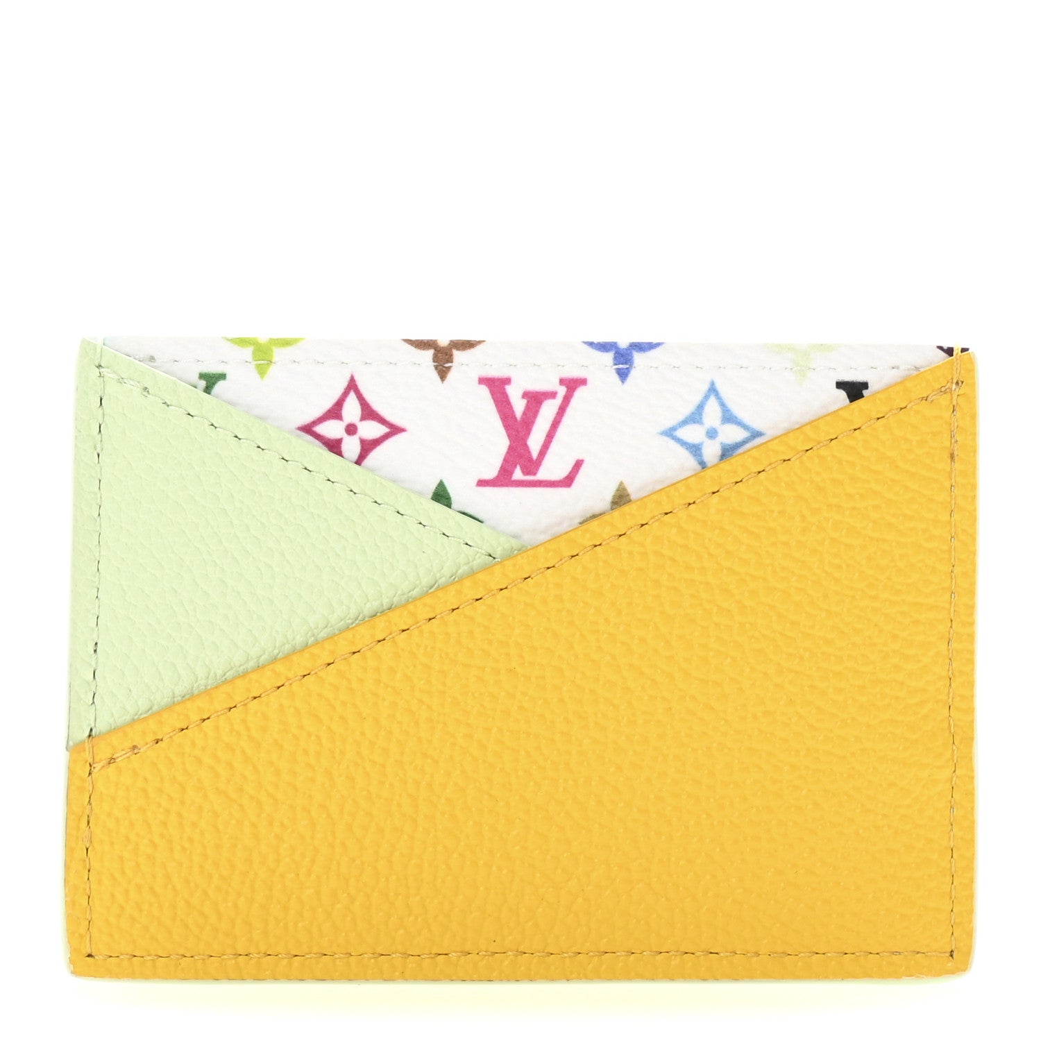 Louis Vuitton LV X TM Monogram Multicolor Criss-Cross Card Holder Green Tea Gingko Green Tea Gingko Yellow 1 of 7