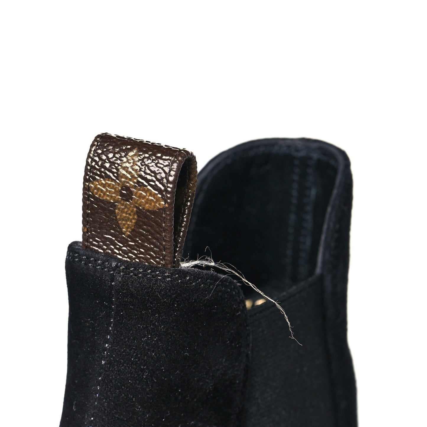 Suede Monogram Uniformes Cap Toe Chelsea 80mm Ankle Boots 34 Black