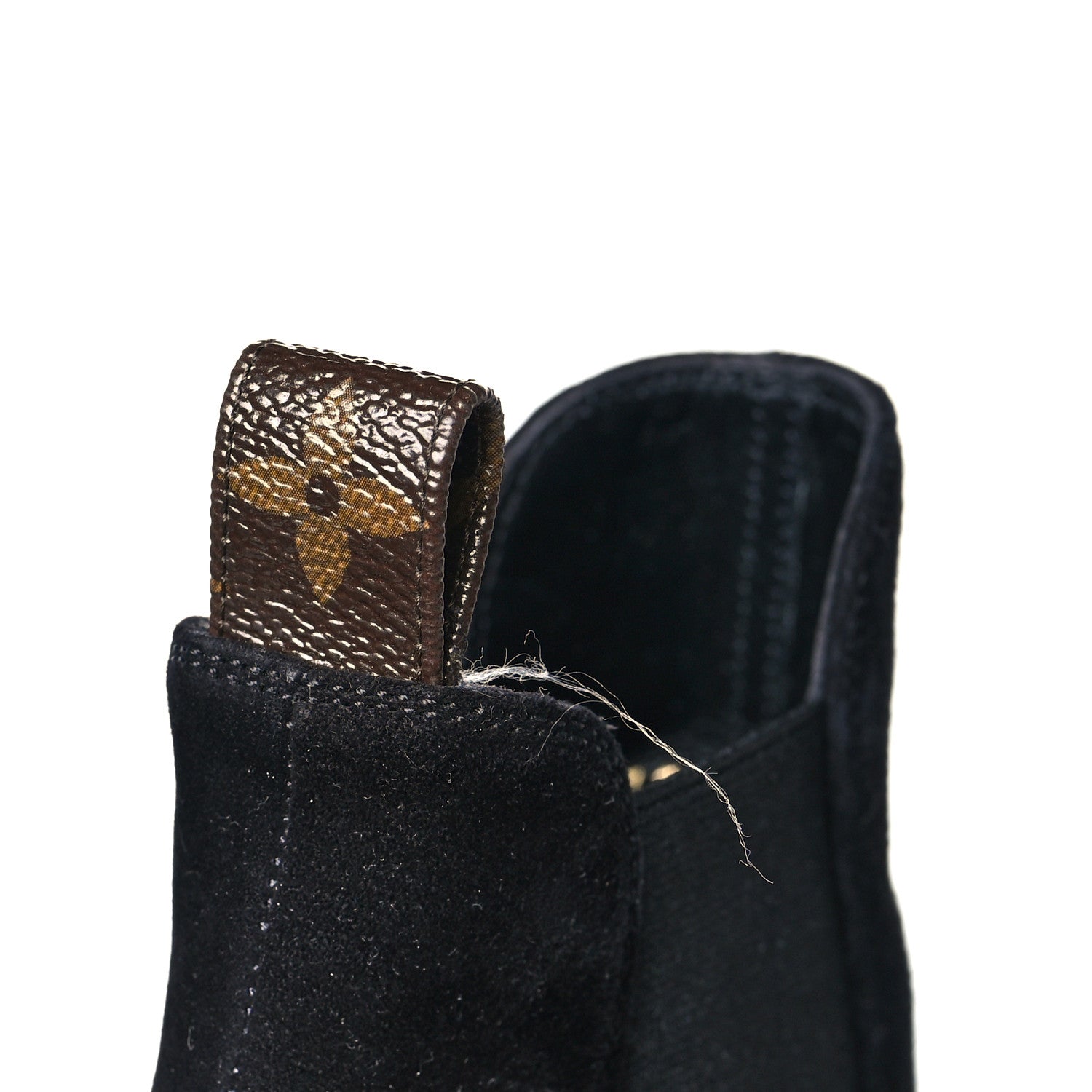 Louis Vuitton Suede Monogram Uniformes Cap Toe Chelsea 80mm Ankle Boots 34 Black 8 of 8