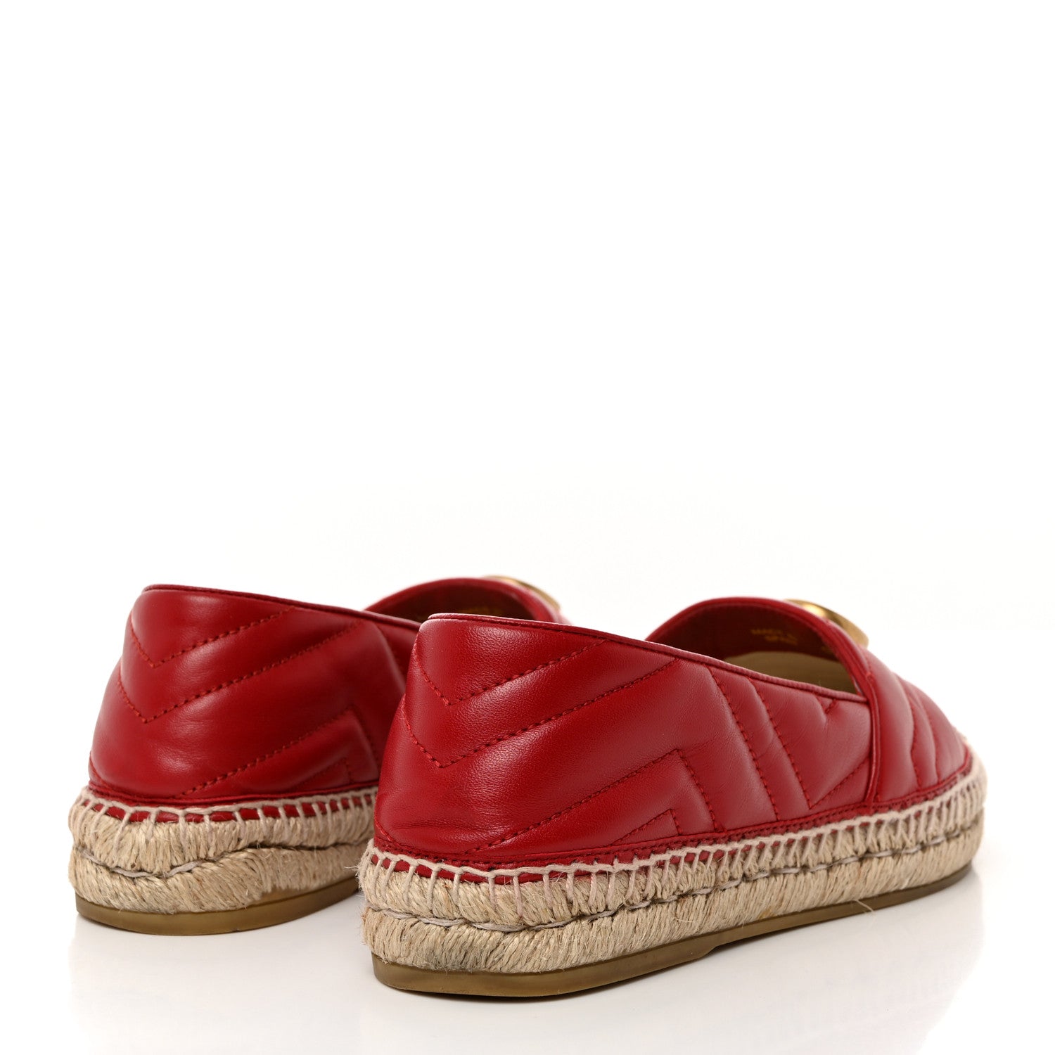 Gucci Nappa Matelasse GG Marmont Espadrilles 38 Hibiscus Red 4 of 9