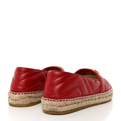 Gucci Nappa Matelasse GG Marmont Espadrilles 38 Hibiscus Red 4 of 9