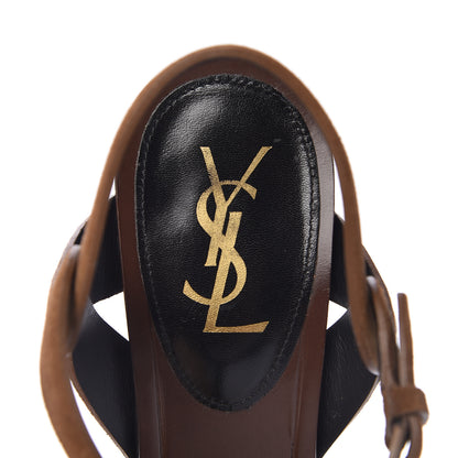 Saint Laurent Suede Tribute 75 Platform Sandals 39 Land 14 of 17