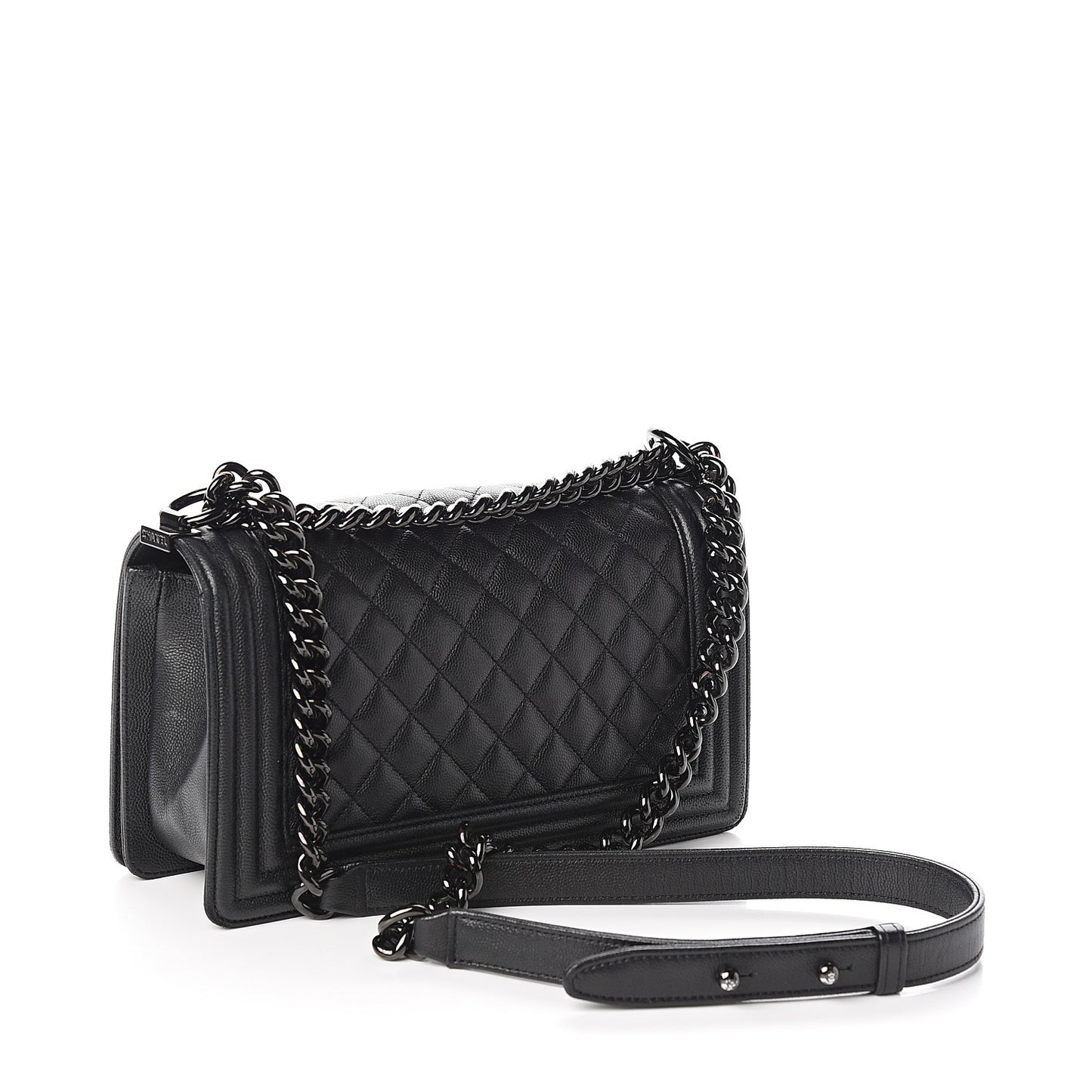 Caviar Quilted Medium Boy Flap So Black