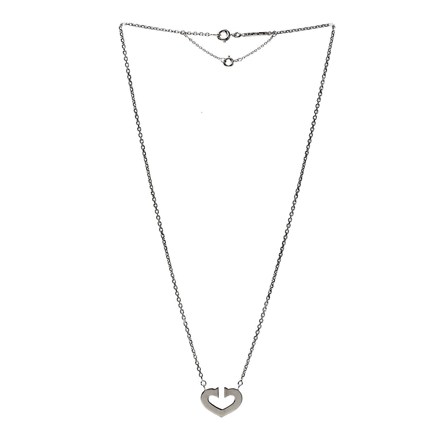 18K White Gold Medium Hearts and Symbols Necklace