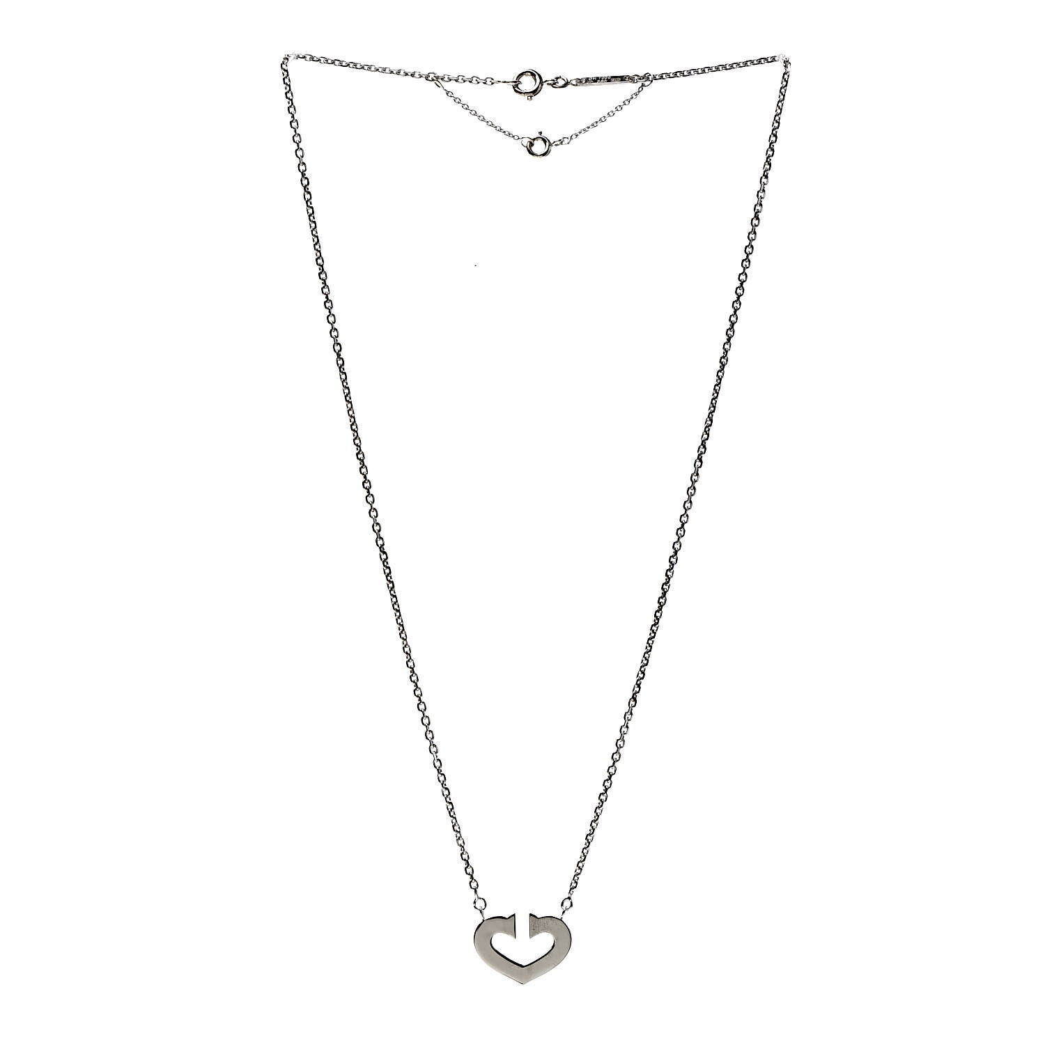 Cartier 18K White Gold Medium Hearts and Symbols Necklace 3 of 6