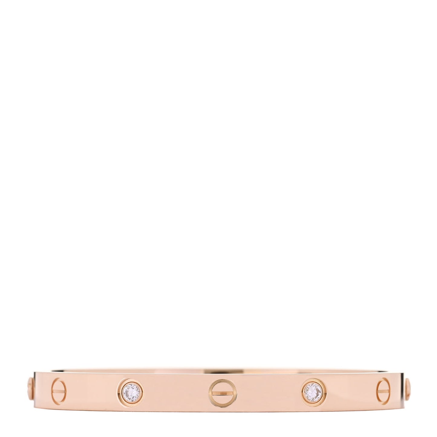 18K Pink Gold 4 Diamond LOVE Bracelet 17