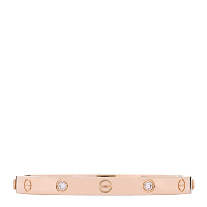 Cartier 18K Pink Gold 4 Diamond LOVE Bracelet 17 2 of 5