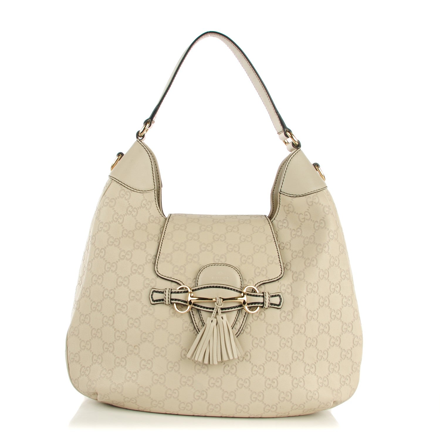 Gucci Guccissima Signature Medium Emily Hobo Mystic White 1 of 7