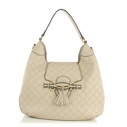 Gucci Guccissima Signature Medium Emily Hobo Mystic White 1 of 7