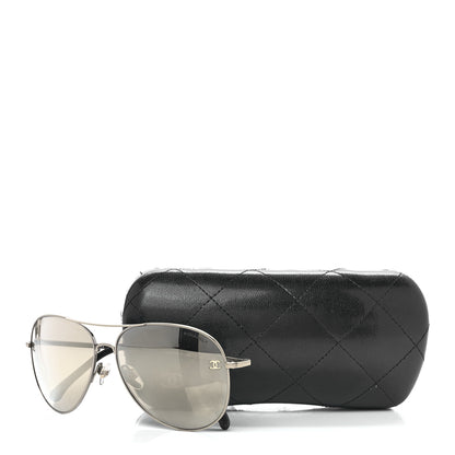 Chanel Aviator CC Sunglasses 4189-T-Q Silver 8 of 8