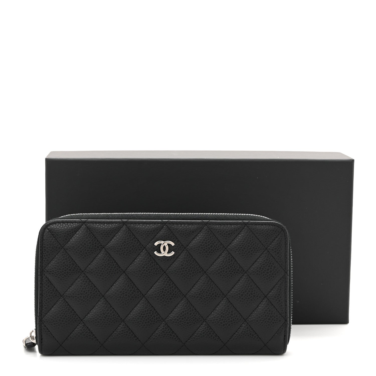Chanel Caviar Quilted Large Gusset Zip Around Wallet Black 8 of 8