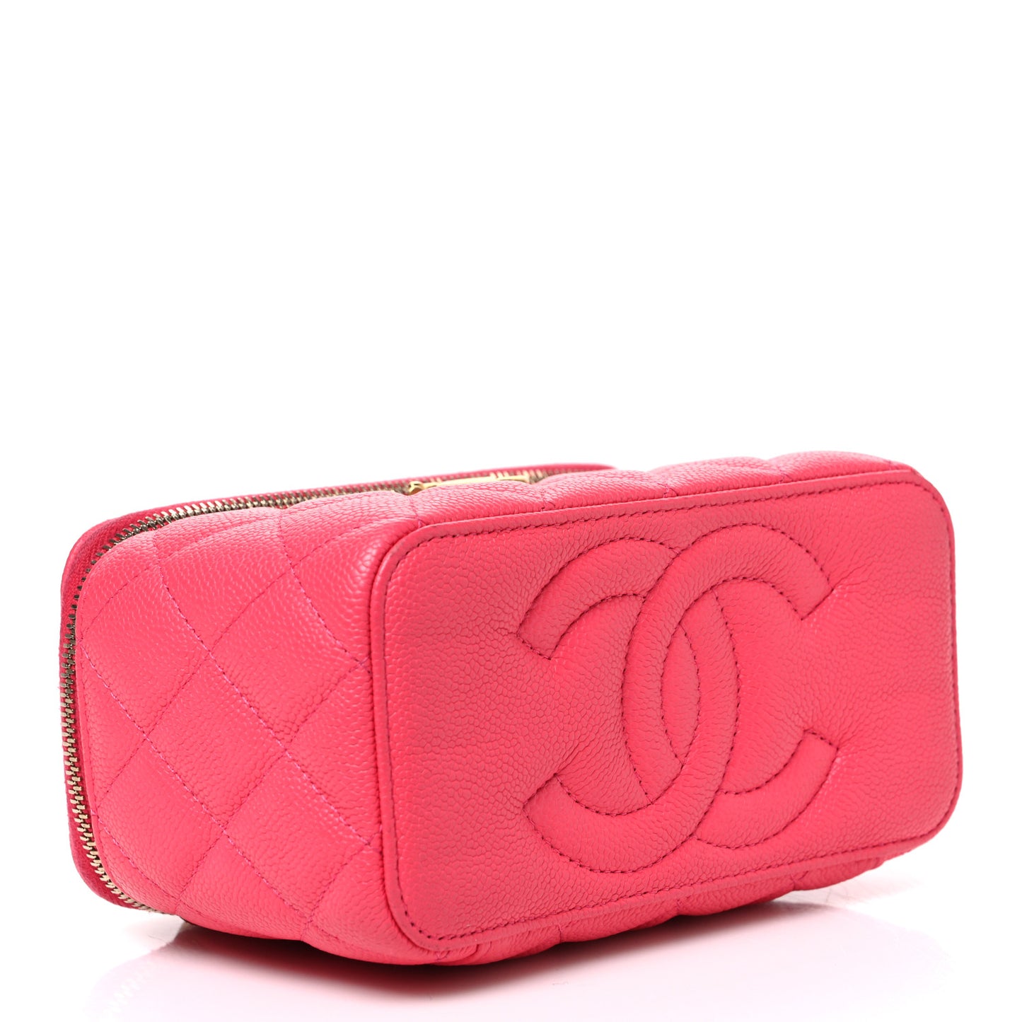 Caviar Quilted Sweetheart Vanity Case Pink