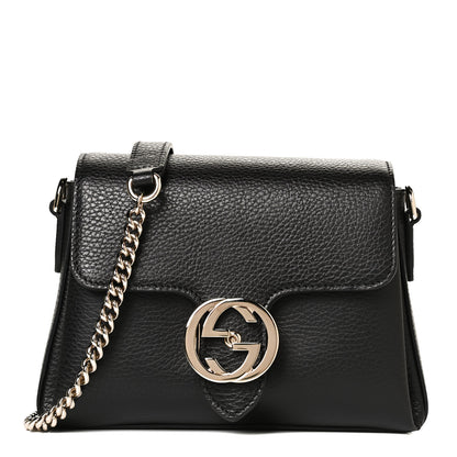 Gucci Dollar Calfskin Interlocking G Crossbody Bag Black 1 of 11
