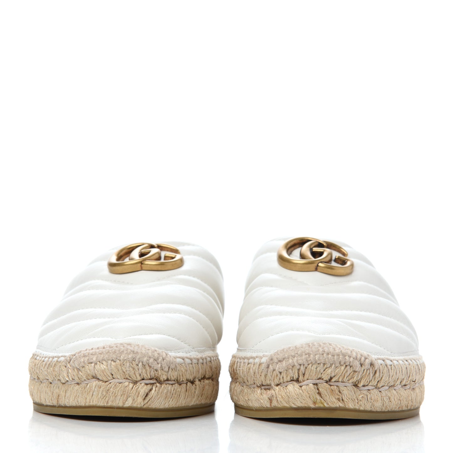 Nappa Matelasse GG Marmont Espadrille Slippers 39 Great White