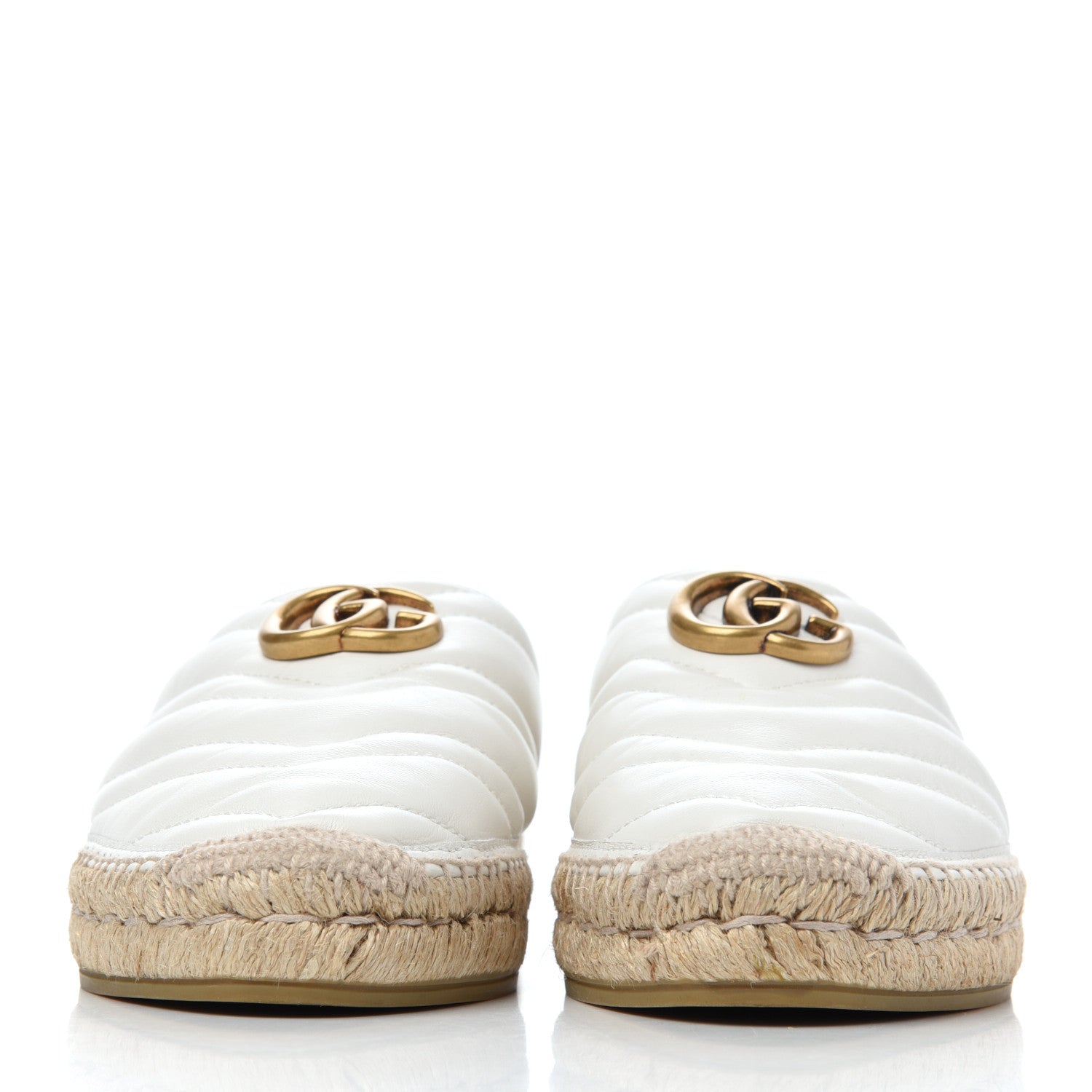 Gucci Nappa Matelasse GG Marmont Espadrille Slippers 39 Great White 2 of 19