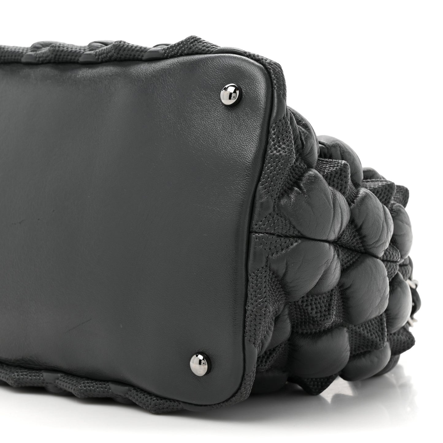 Glazed Lambskin Quilted Small Stravinsky Tote Grey