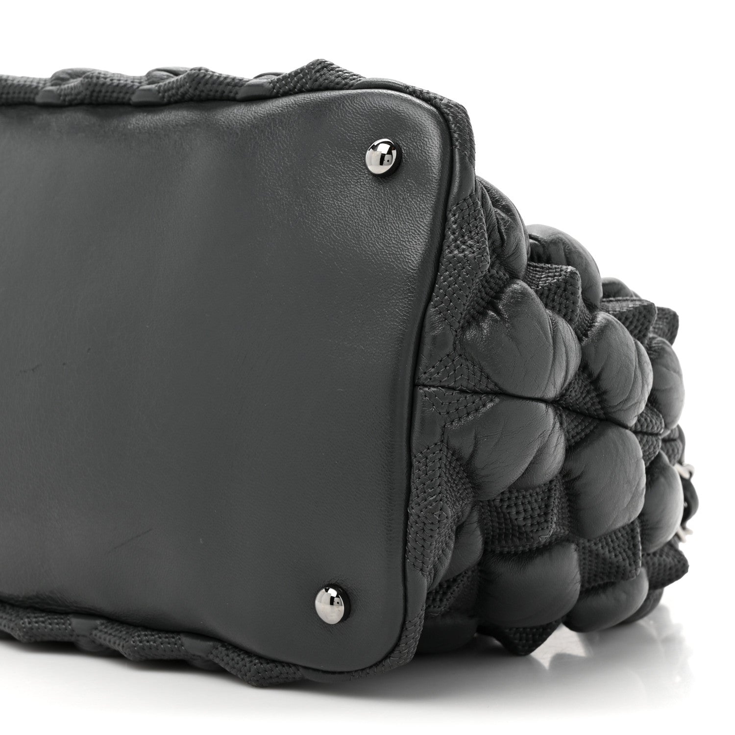 Chanel Glazed Lambskin Quilted Small Stravinsky Tote Grey 9 of 11