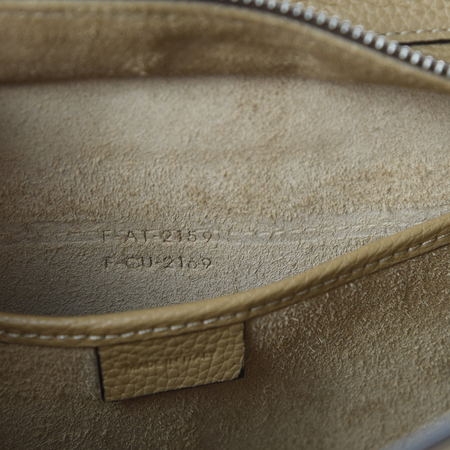 Celine Drummed Calfskin Nano Luggage Dune 9 of 12