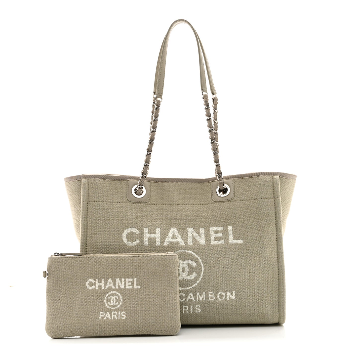 Mixed Fibers Small Deauville Tote Beige