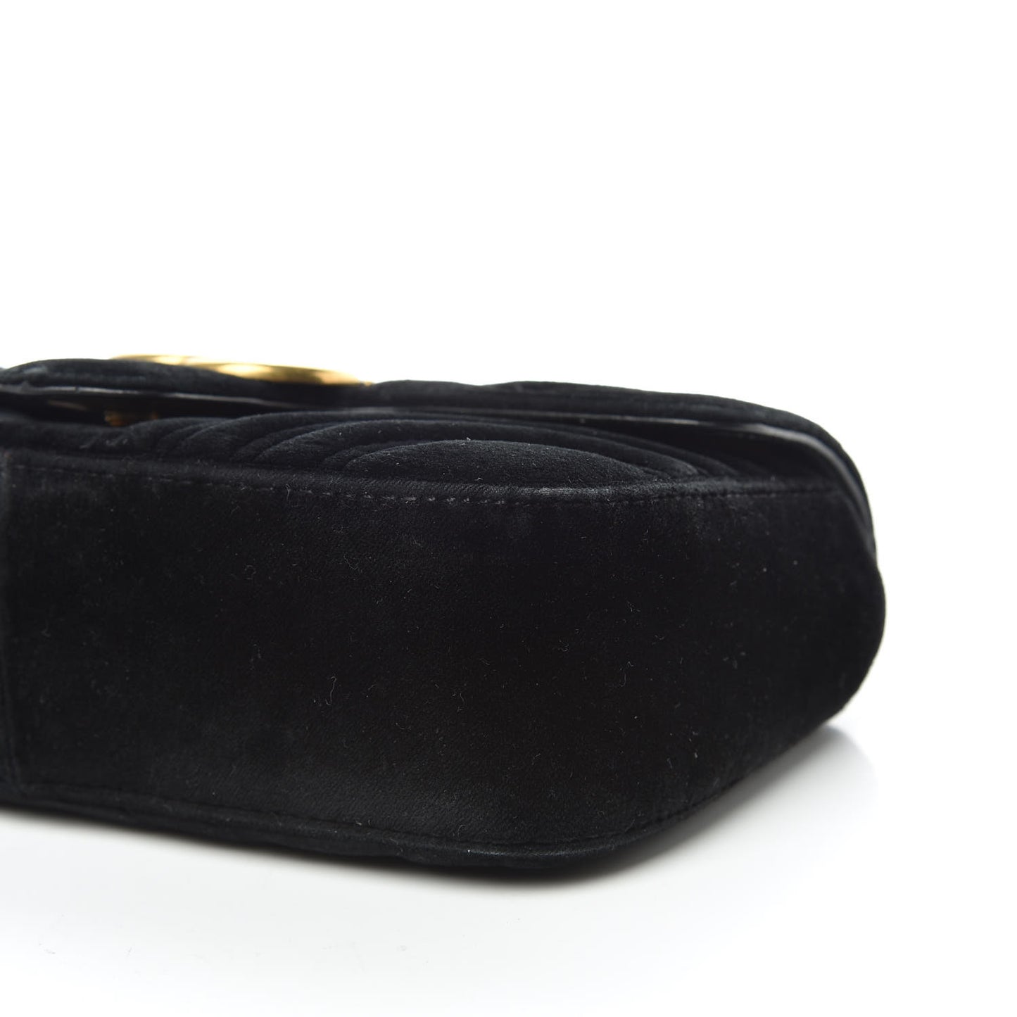 Velvet Matelasse Mini GG Marmont Shoulder Bag Black