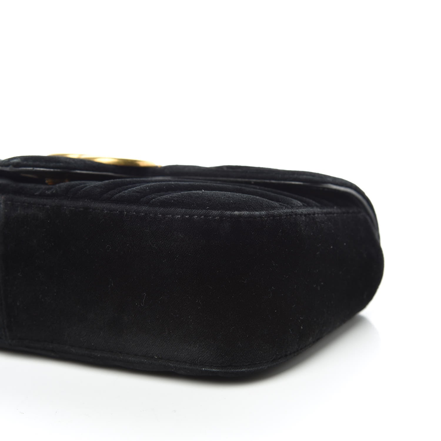 Gucci Velvet Matelasse Mini GG Marmont Shoulder Bag Black 6 of 15