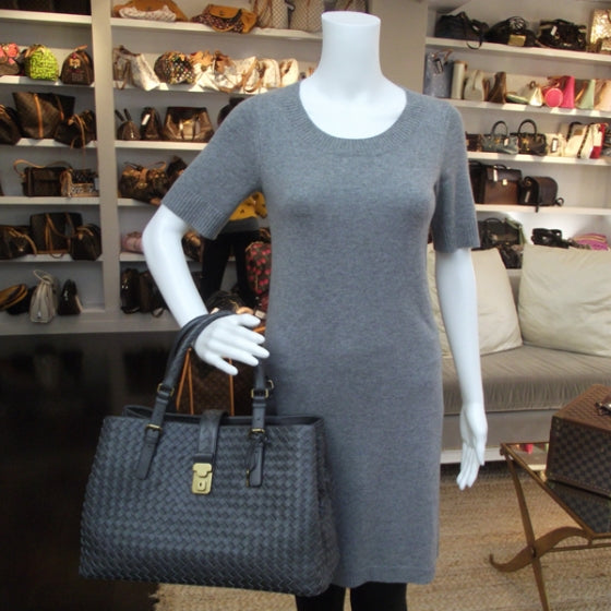 Bottega Veneta Nappa Intrecciato Roma Tote Ferro Gray 2 of 10