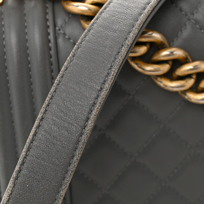 Chanel Lambskin Quilted Medium Boy Flap Grey 12 of 14