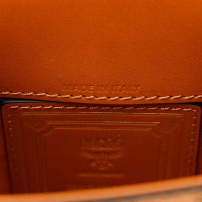 MCM Visetos X-Mini Heritage Top Handle Satchel Cognac 7 of 11