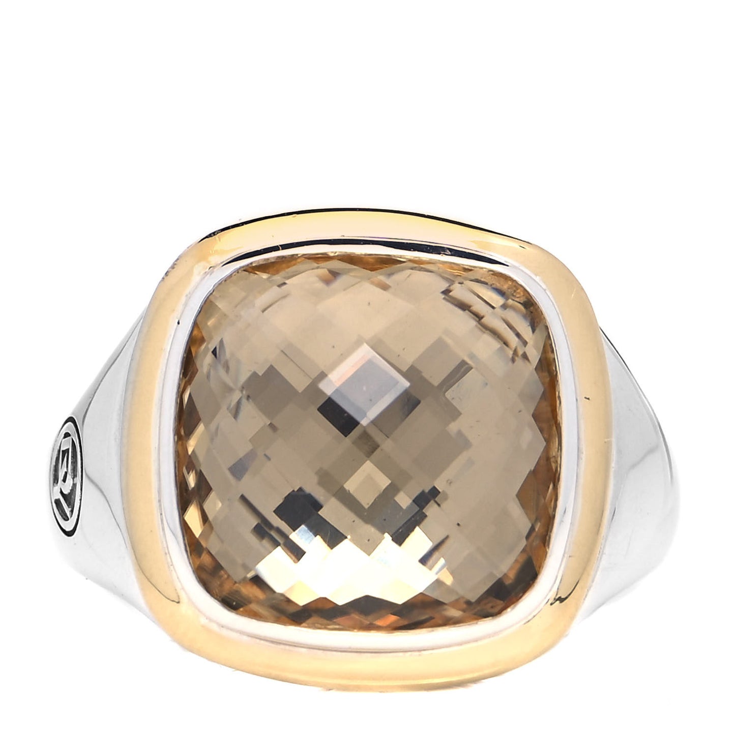 Sterling Silver 18K Yellow Gold Citrine 14mm Albion Statement Ring 58 8.25