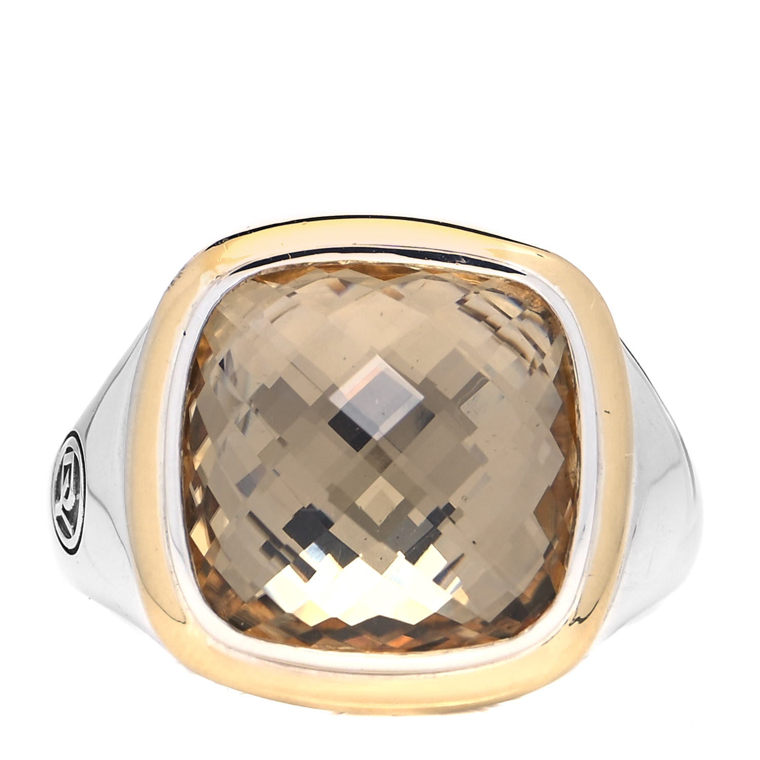 David Yurman Sterling Silver 18K Yellow Gold Citrine 14mm Albion Statement Ring 58 8.25 1 of 5