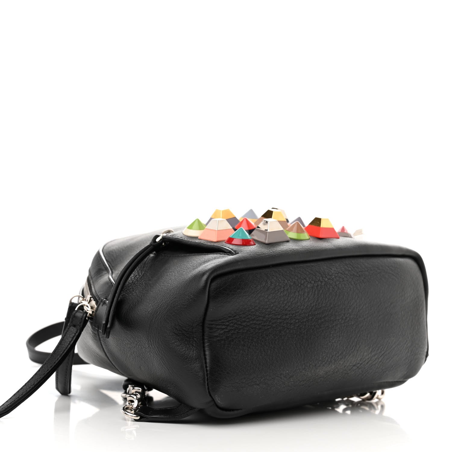 Fendi Vitello Dolce Studded Mini Backpack Black Multicolor 4 of 13