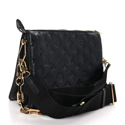 Louis Vuitton Lambskin Embossed Monogram Coussin PM Black 3 of 11