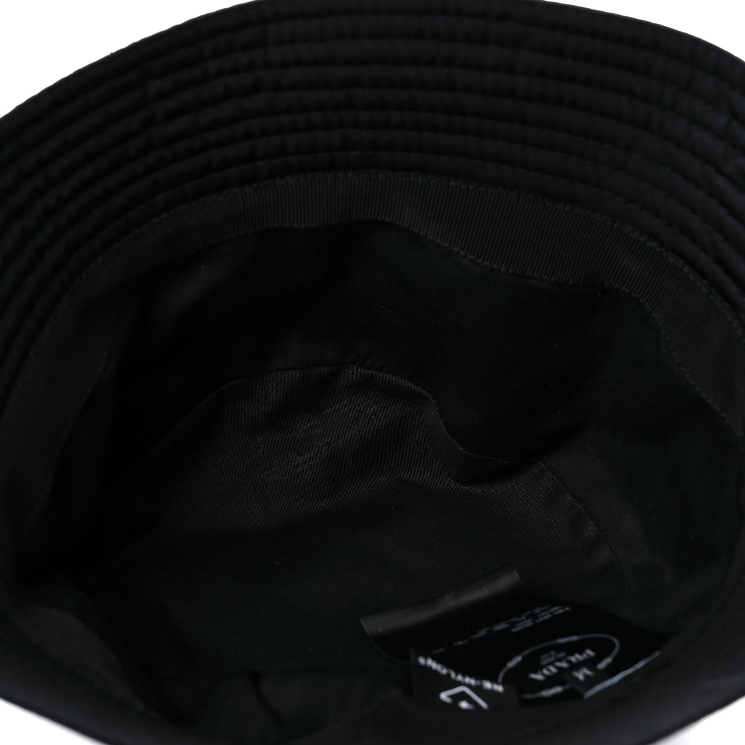 Prada Re-Nylon Metal Triangle Logo Womens Bucket Hat M Black 6 of 7