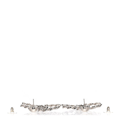 Chanel Chain Link CC Drop Earrings Silver 3 of 5