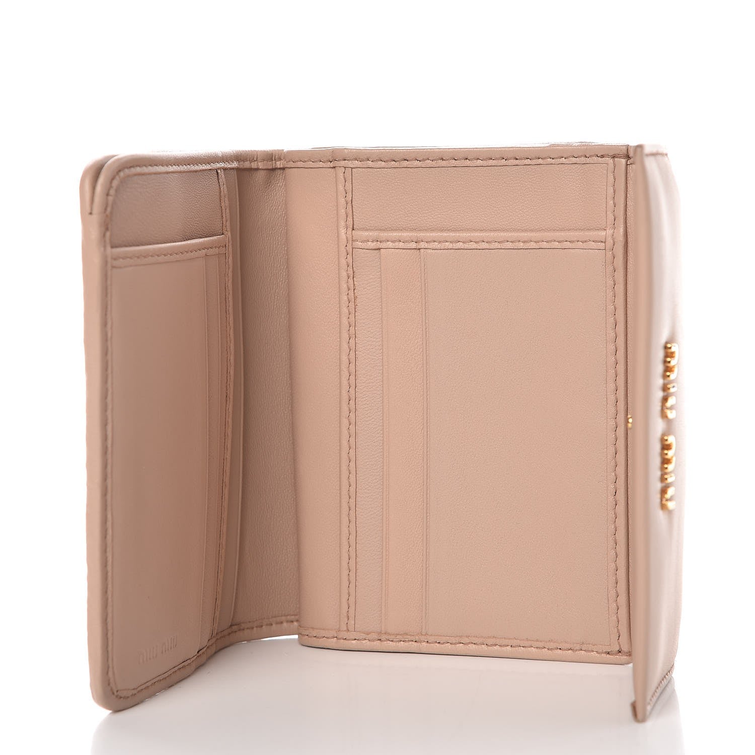 Miu Miu Nappa Matelasse Flap Wallet Cammeo 5 of 8