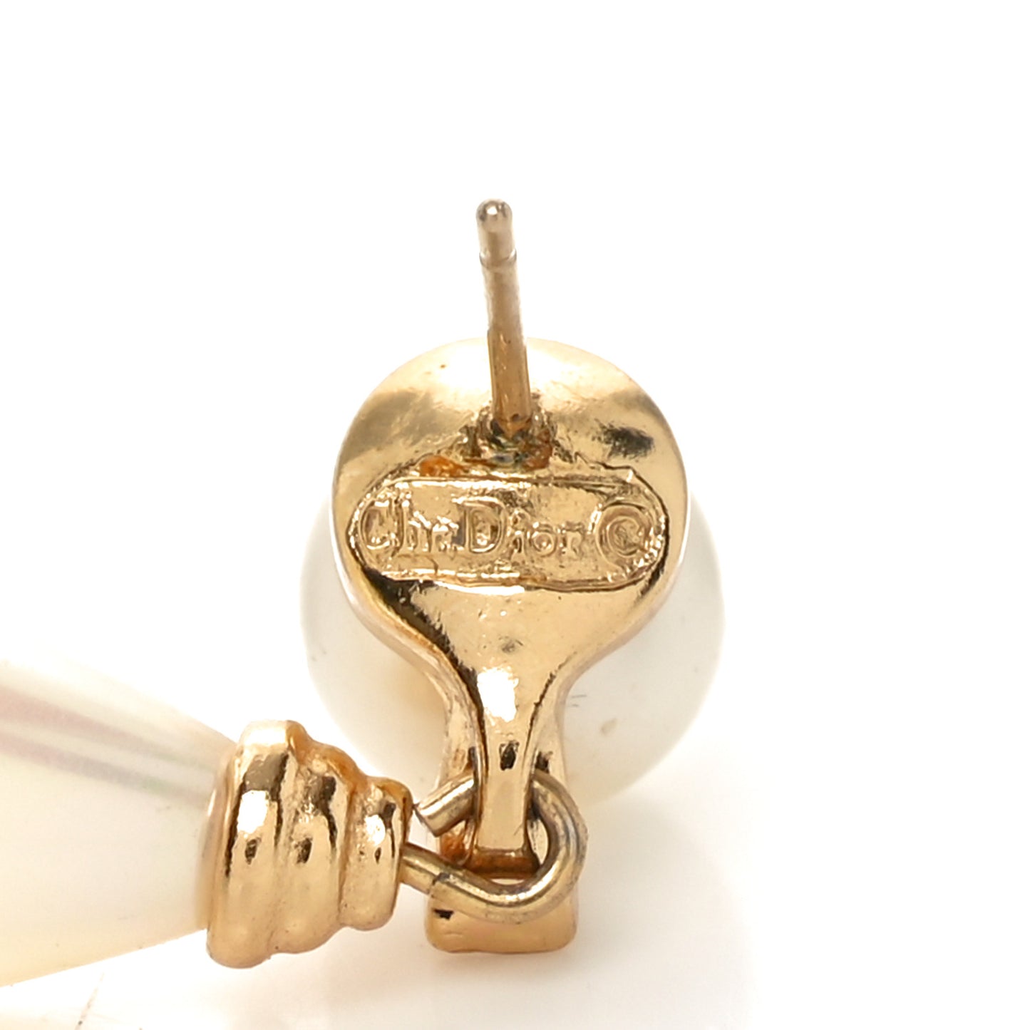 Pearl Crystal Drop Earrings Gold