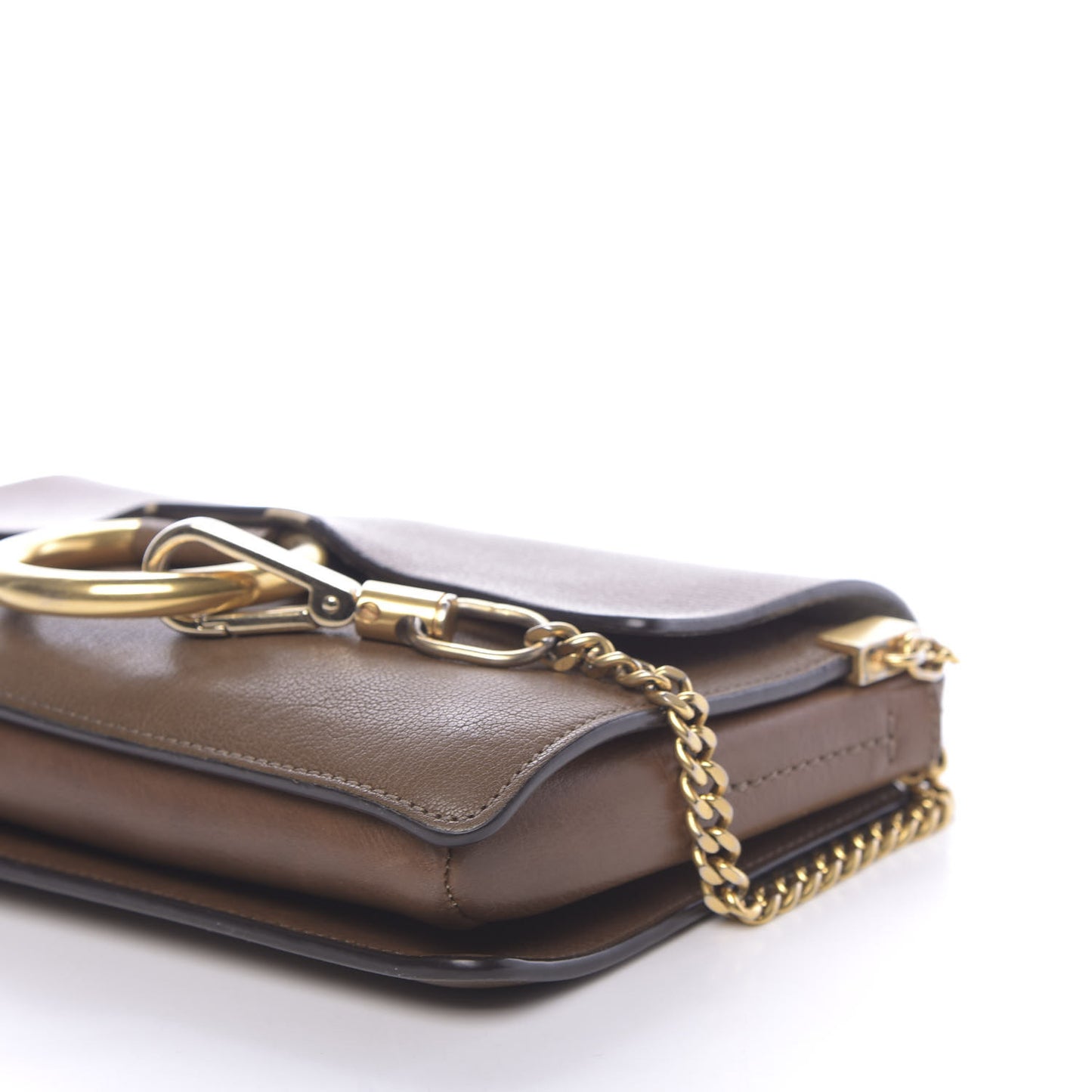 Goatskin Small Faye Shoulder Bag Woody Khaki