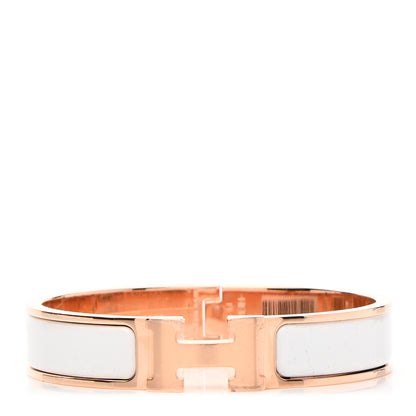Hermes Enamel Narrow Clic Clac H Bracelet PM White 1 of 6
