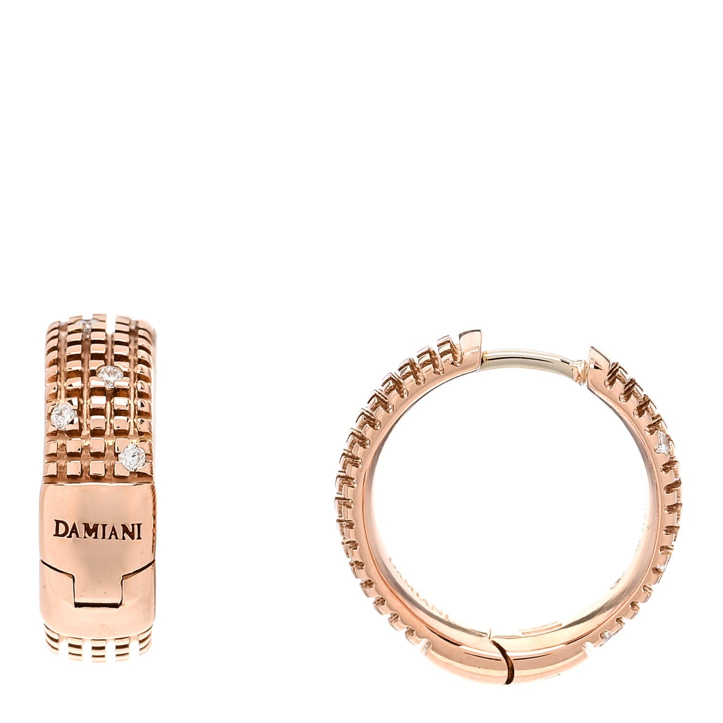 18K Yellow Gold Diamond Metropolitan Hoop Earrings