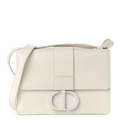 Christian Dior Ultra Matte Grained Calfskin 30 Montaigne Flap Bag White 1 of 11