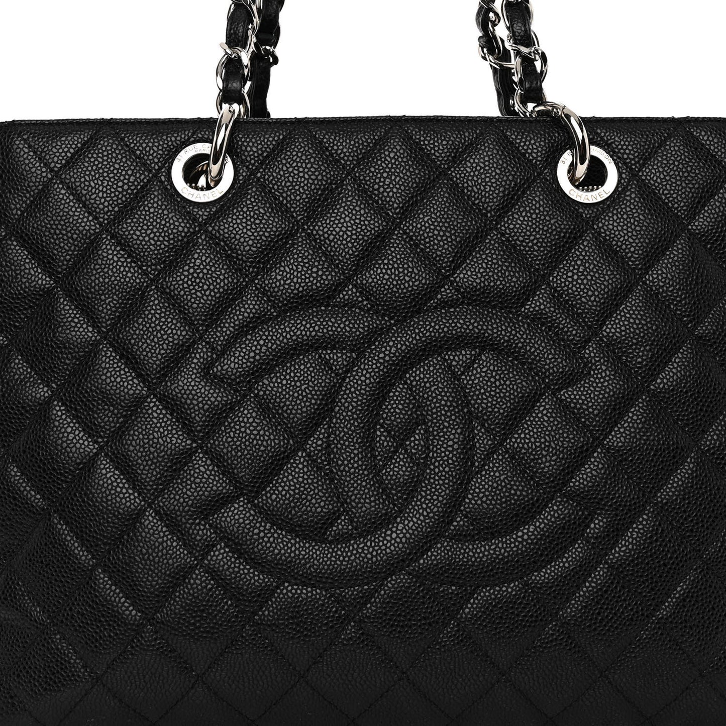 Caviar Quilted Grand Shopping Tote GST Black