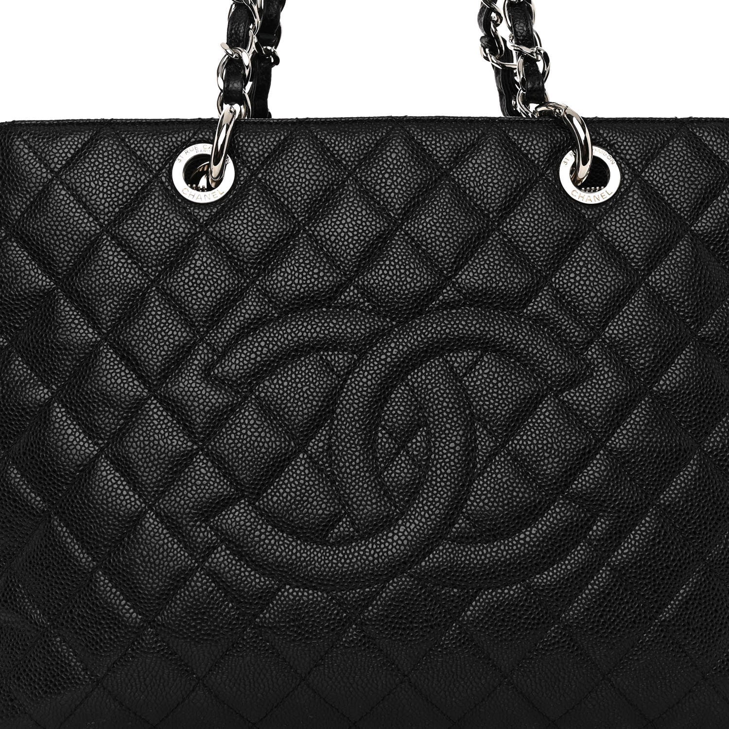 Chanel Caviar Quilted Grand Shopping Tote GST Black 7 of 9